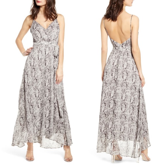 Astr Dresses & Skirts - ASTR snake python print wrap maxi dress animal